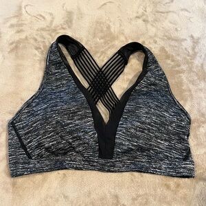 Victoria's Secret Black and Gray Strappy Sports Bra